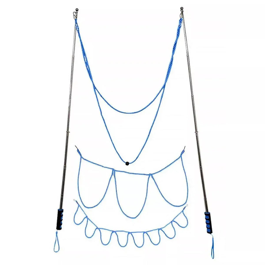 Double Pole Bubble Rope for Giant Bubble Show Outdoor Party Fun Activity - Blue