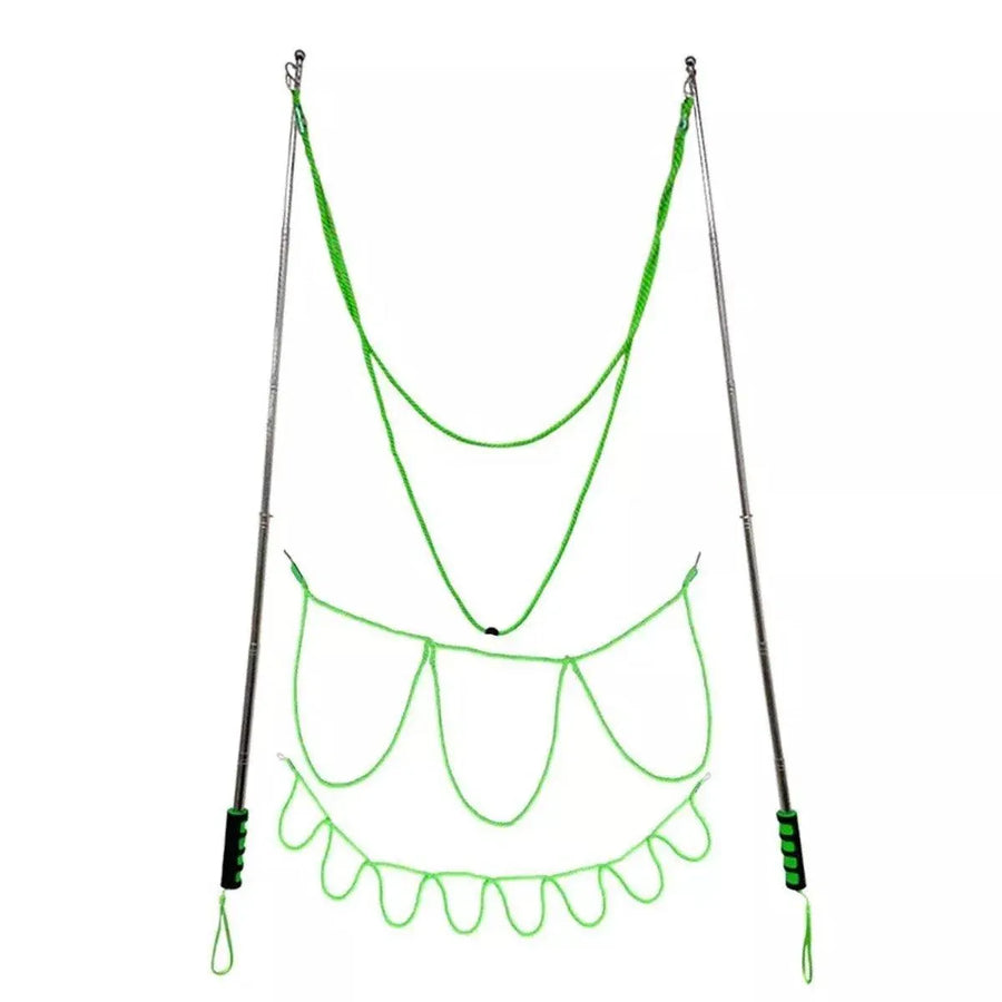 Double Pole Bubble Rope for Giant Bubble Show Outdoor Party Fun Activity - Green