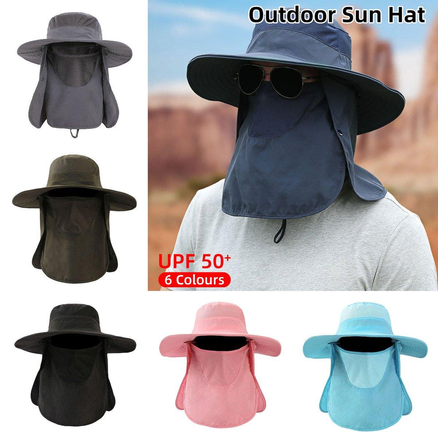 2PCS Outdoor Fisherman Hat Men Women Sun Protection Fishing Cap Bucket Hat - Pink