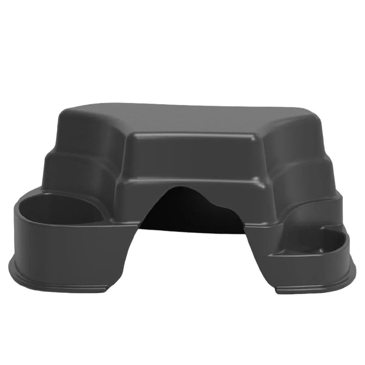 Plastic Reptile Hide Box Cave with Food Basin Easy Clean Snake Hiding Landscape - Black