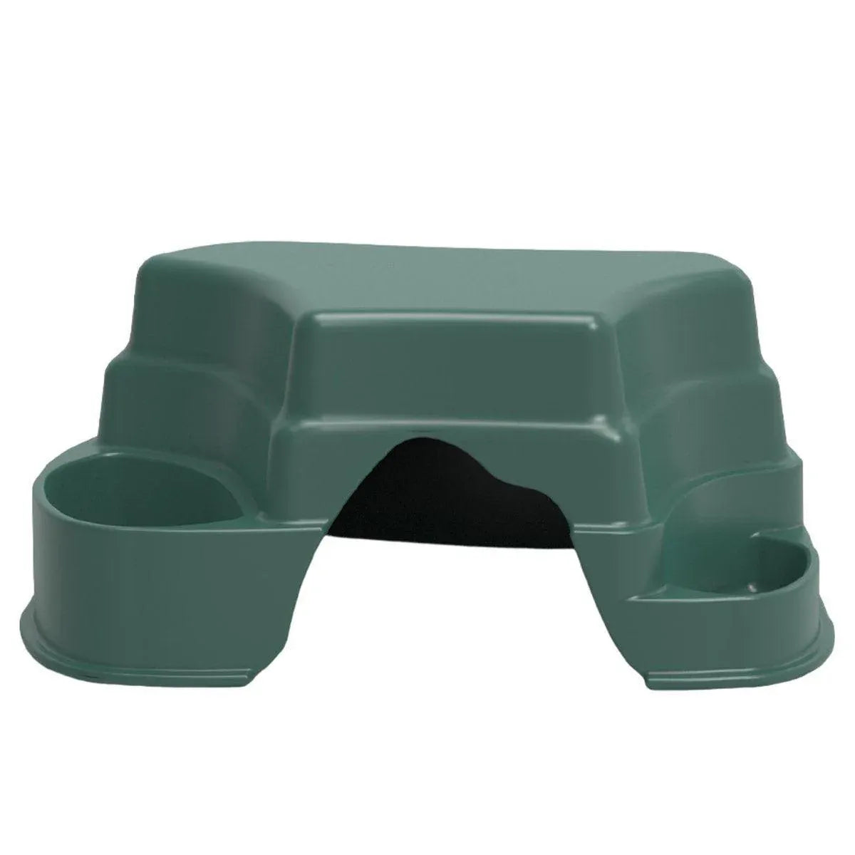 Plastic Reptile Hide Box Cave with Food Basin Easy Clean Snake Hiding Landscape - Green