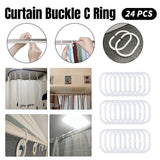 24PCS Curtain C Ring Shower Bed Curtain Hanging Grommet Hook Accessories Durable