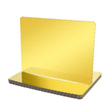 Corrugated Cake Base Cardboard Rectangle Wavy Edge Bakery Pastry Display Tray - Gold