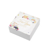 50Pcs Pastry Gift Box Cookie Tart Packaging Flower Pattern Bakery Box Easy Fold - 14x14x5CM