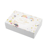50Pcs Pastry Gift Box Cookie Tart Packaging Flower Pattern Bakery Box Easy Fold - 21.5x14x5CM