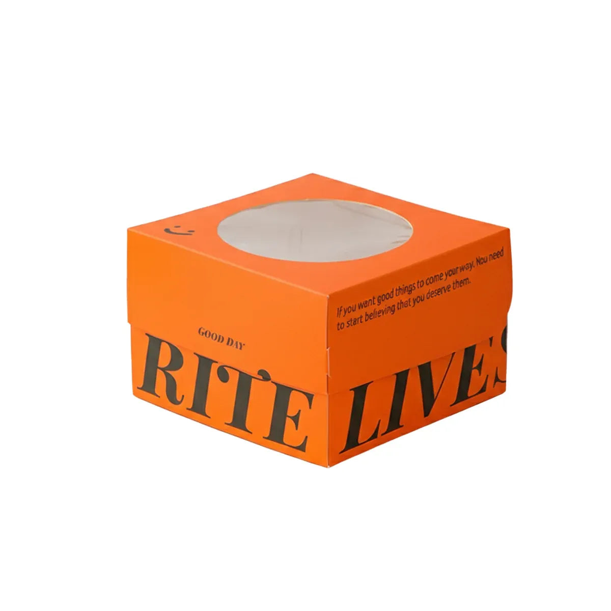 10Pcs Clear Window Cake Dessert Takeaway Box Bakery Packaging For Party Cupcake - Orange