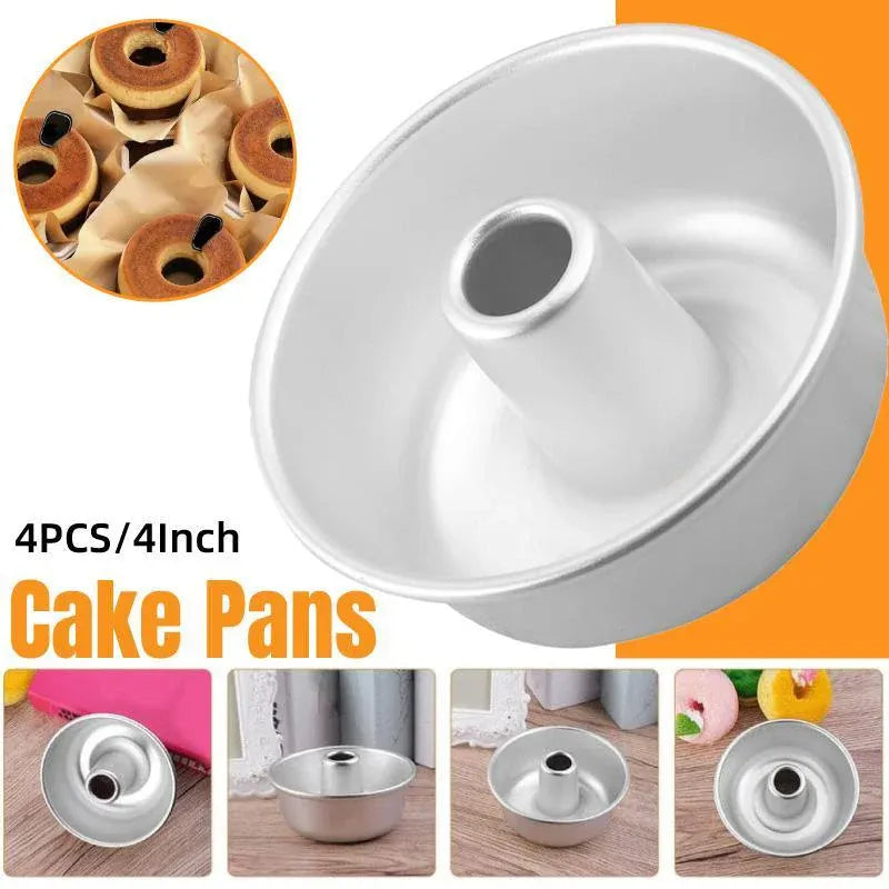 4pcs 4 Inch Hollow Mould Cake Bread Baking Mould Nonstick Round Cake Pan Set