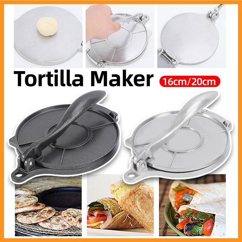 16/20cm Premium Tortilla Press Flat Bread Maker Taco Roti Chapati Health Food - Black-20cm