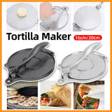 16/20cm Premium Tortilla Press Flat Bread Maker Taco Roti Chapati Health Food - Silver-20cm
