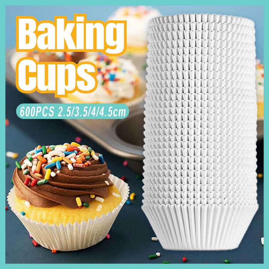 Patty Pans Muffin Cases Choc 600/Pk Cake Boards Cupcake Liners Boxes Baking Cups - 600PCS-4CM