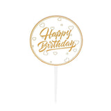 Happy Birthday Anniversary Wedding CakeCardboard Topper Acrylic Party Decoration - 01