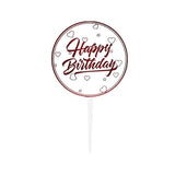 Happy Birthday Anniversary Wedding CakeCardboard Topper Acrylic Party Decoration - 04