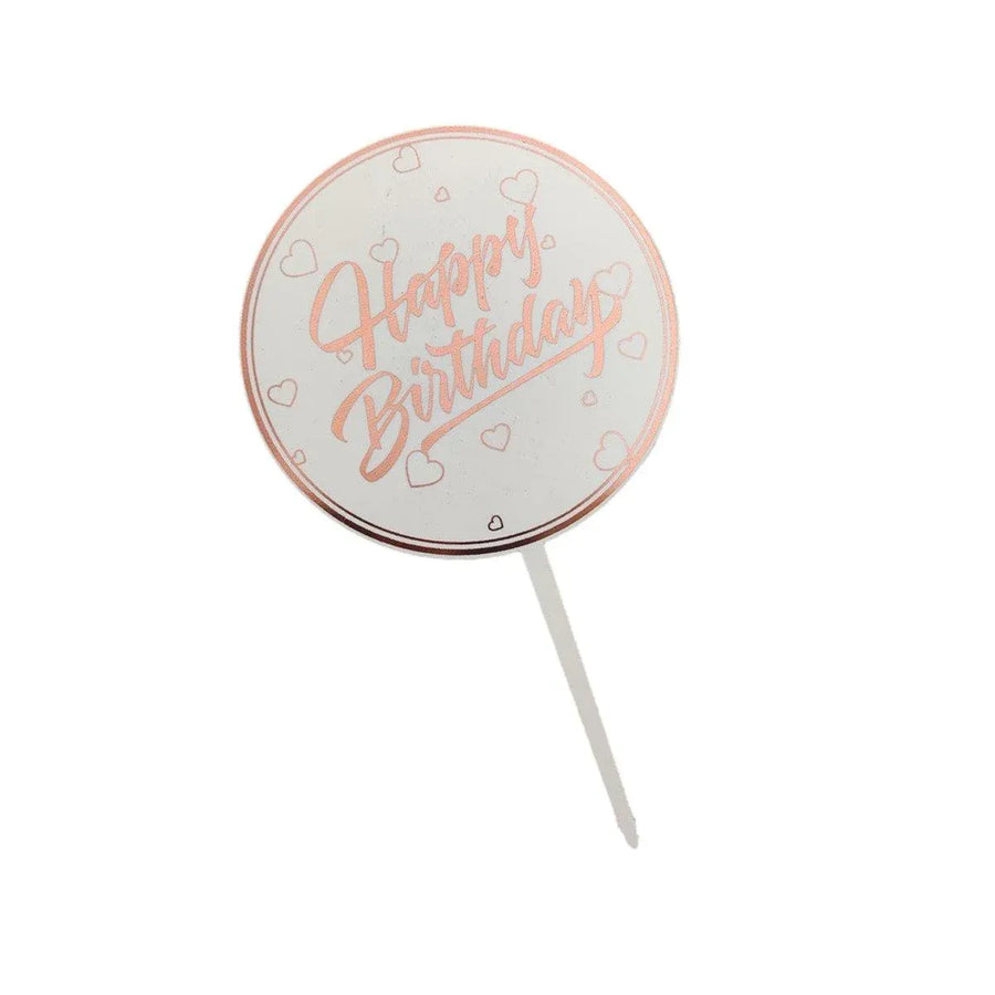 Happy Birthday Anniversary Wedding CakeCardboard Topper Acrylic Party Decoration - 13