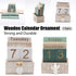 Rustic Wooden Perpetual Desk Calendar DIY Block Calendar Office Desktop Decor - Cactus