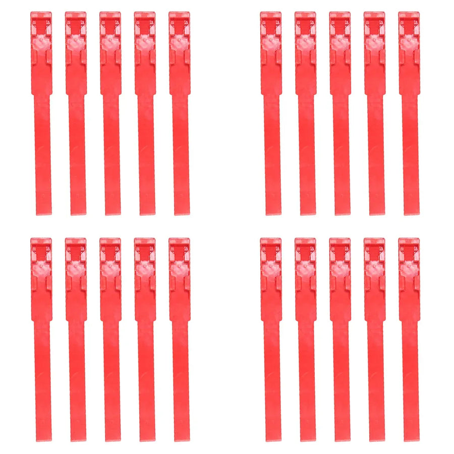 Cow Identification Bands 20PCS Adjustable Foot Rings Multi Colour Tags Livestock - Red