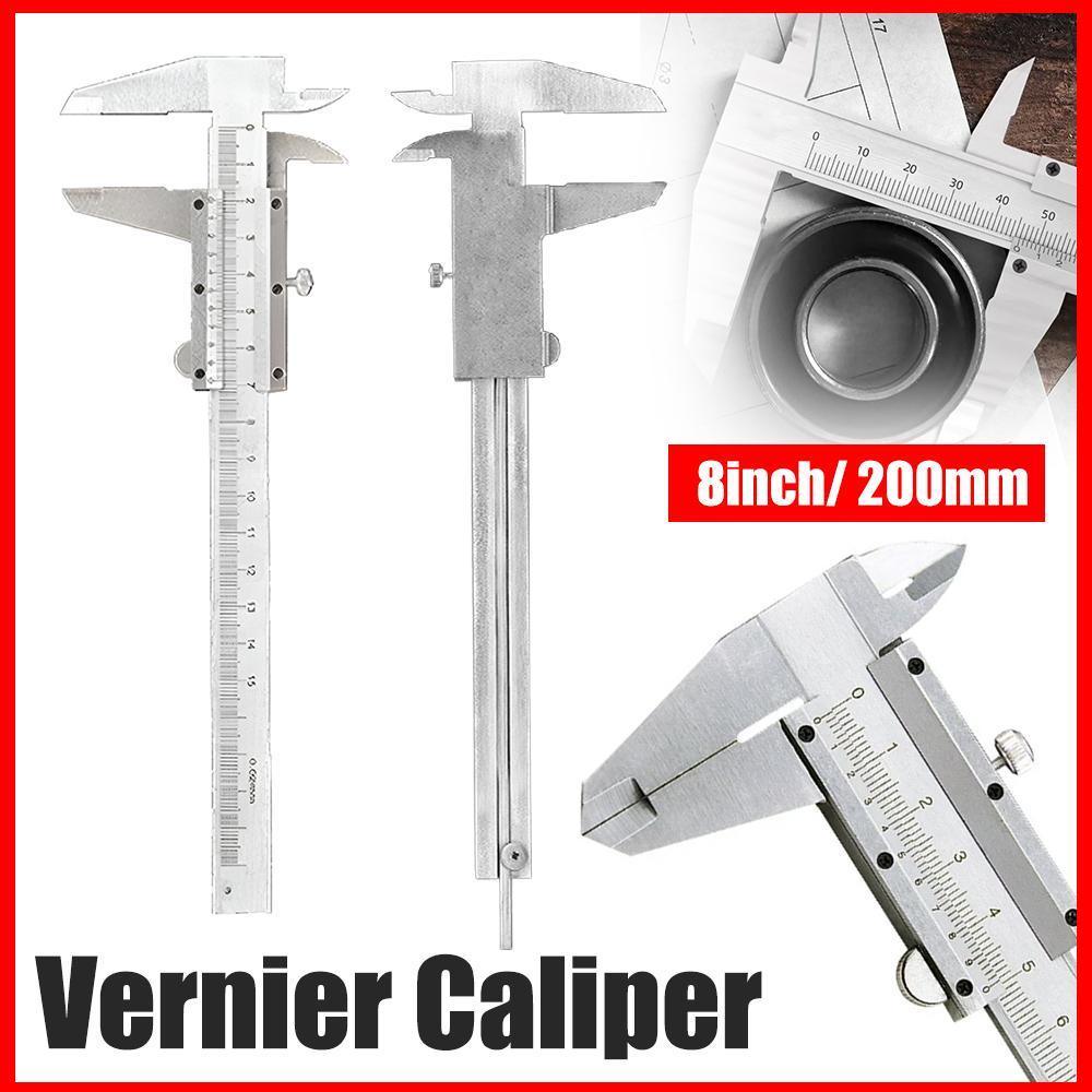 Stainless Steel Vernier Caliper 200mm Micrometer Measuring Tool Gauge Ruler