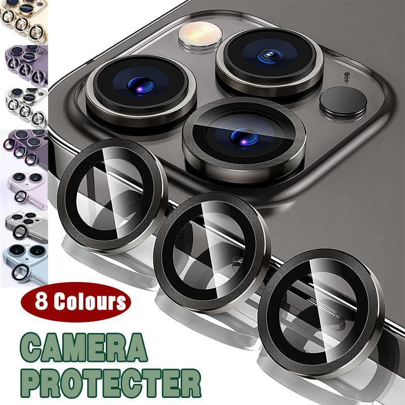 For iPhone 14/14 Plus Metal Camera Lens Glass Screen Protector - Purple