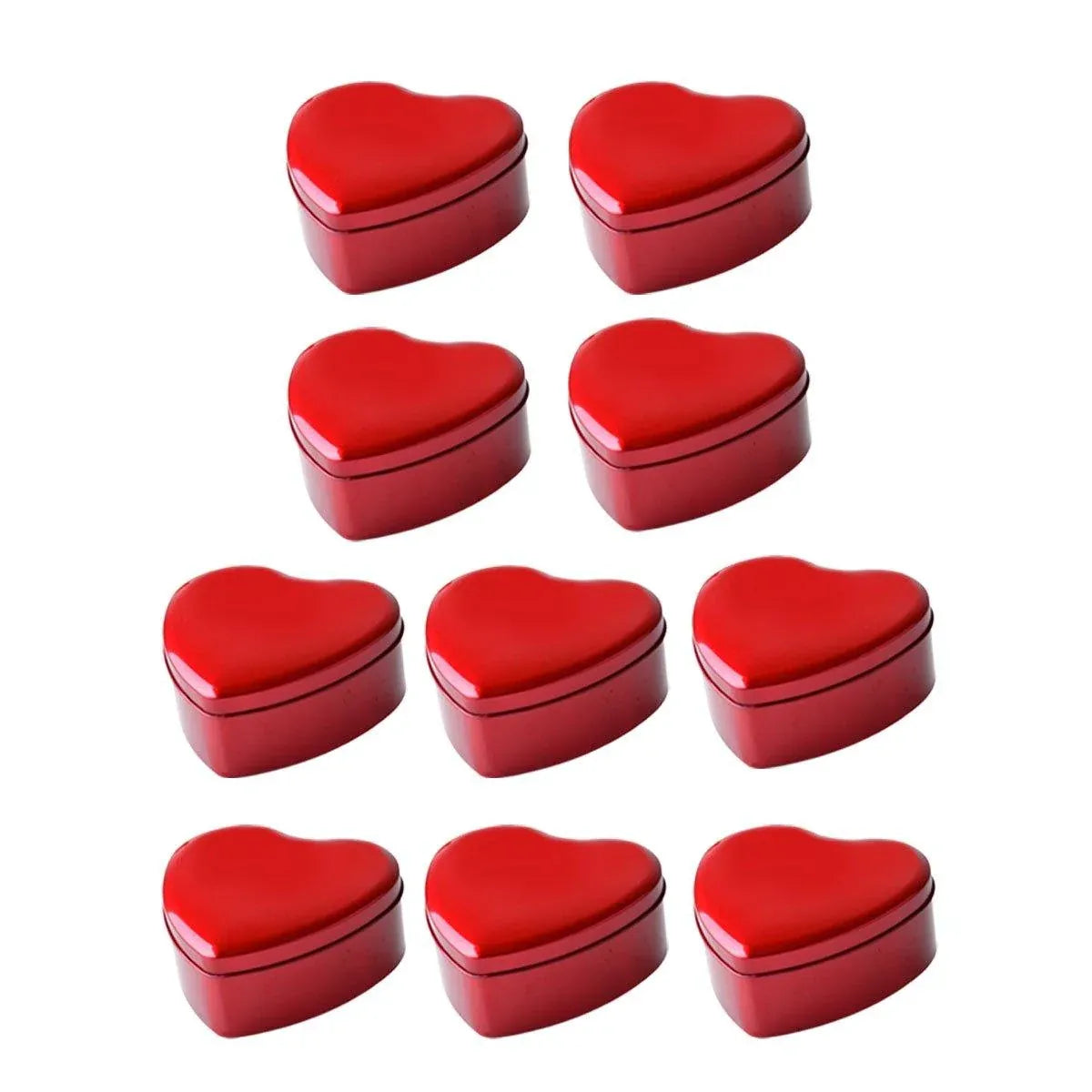10pcs Iron Box Wedding Candy Boxes Tea Storage Durable Party Favor Containers - 9x9x4.5cm