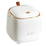 Small Desktop Wastebasket Paper Basket Mini Office Organizer for Desk Storage - White