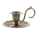 Retro Handheld Candlestick Holder European Style Candle Stand Metal Candlestick - Gold