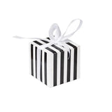 100Pcs Square Favour Boxes with Ribbon Wedding Birthday Party Decorative Gift Box - Black