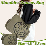 Canvas Shoulder Messenger Bag Large Capacity Travel Laptop Crossbody Bag