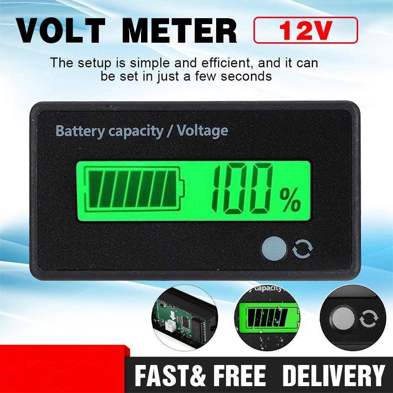 Lcd 12V-48V Battery Capacity Indicator Voltage Voltmeter Monitor Meter Caravan