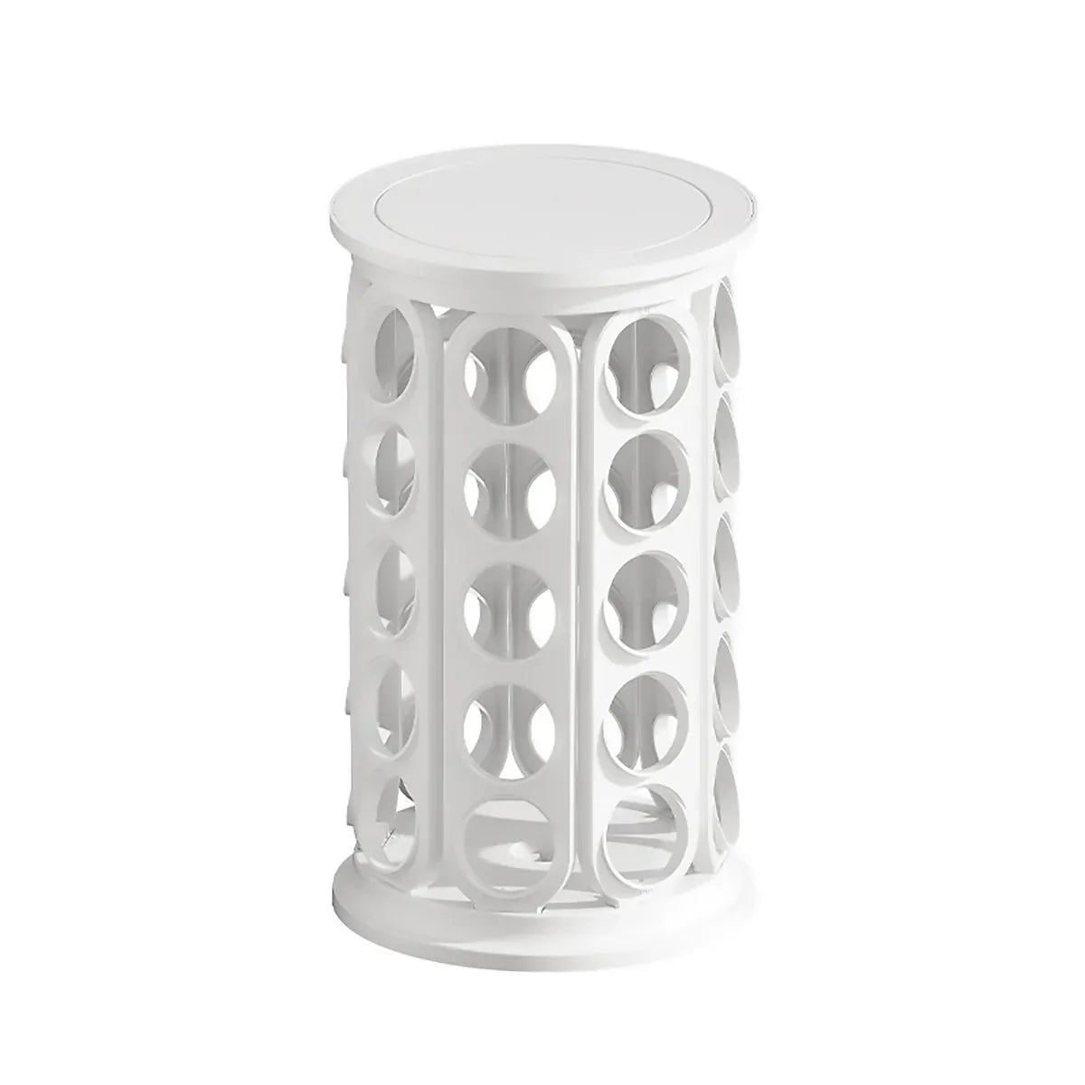Coffee Pod Carousel Organiser 40 Capacity Rotating for Coffee Bar - White