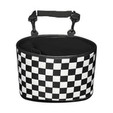 Hanging Backseat Storage Organiser Box for Car Rubbish and Essentials - Black and white