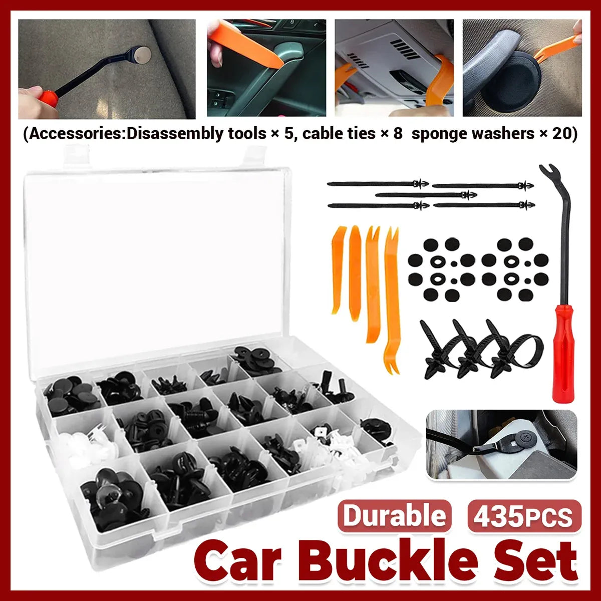 435PCS Car Buckle Set for Auto Body Trim Bumper Fender Repair