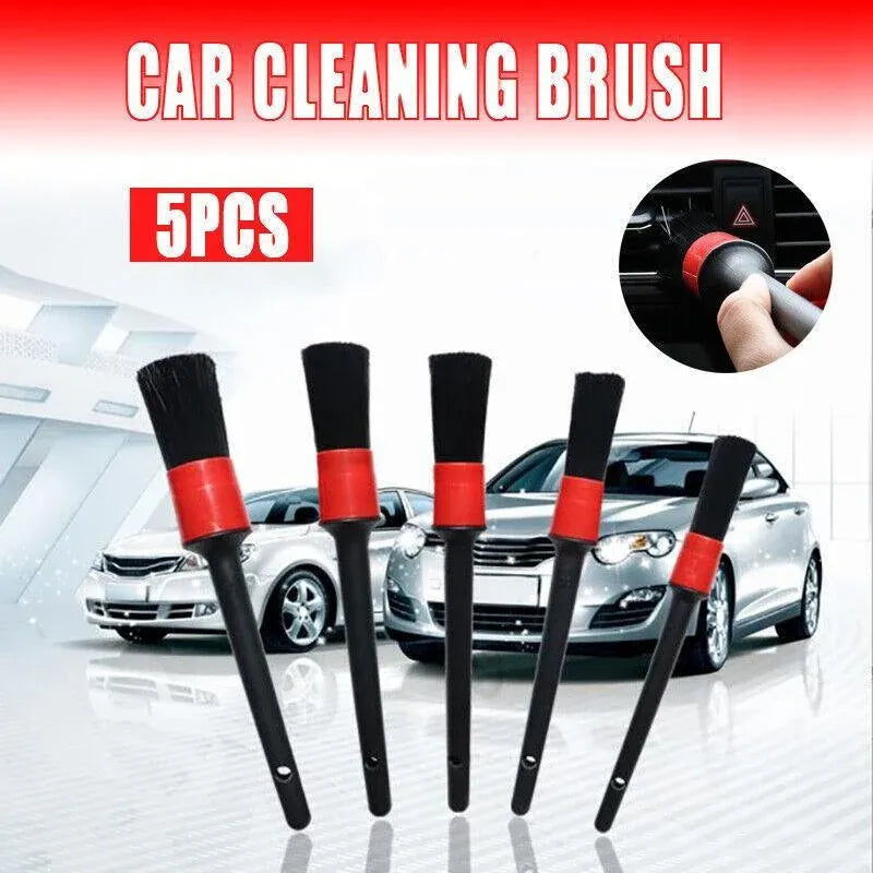 5pcs Car Detailing Brush Set for Interior Cleaning Vents Dashboard and Wheels