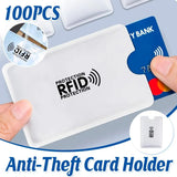 100pcs RFID Blocking Card Sleeve NFC Bank ID Protector Aluminium Foil Case