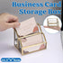 Metal Business Card Holder Desk Display Stand Gold Name Card Organizer 2 Slots