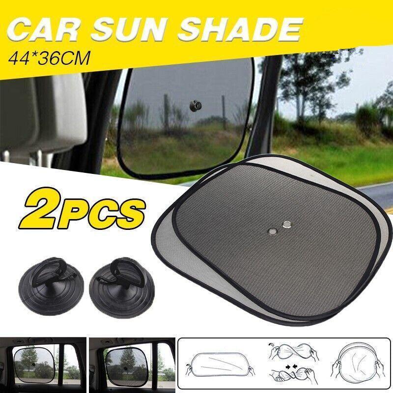 2PCS Car Window Sun Shade Mesh Visor for Rear Side Window UV Protection 44×36cm