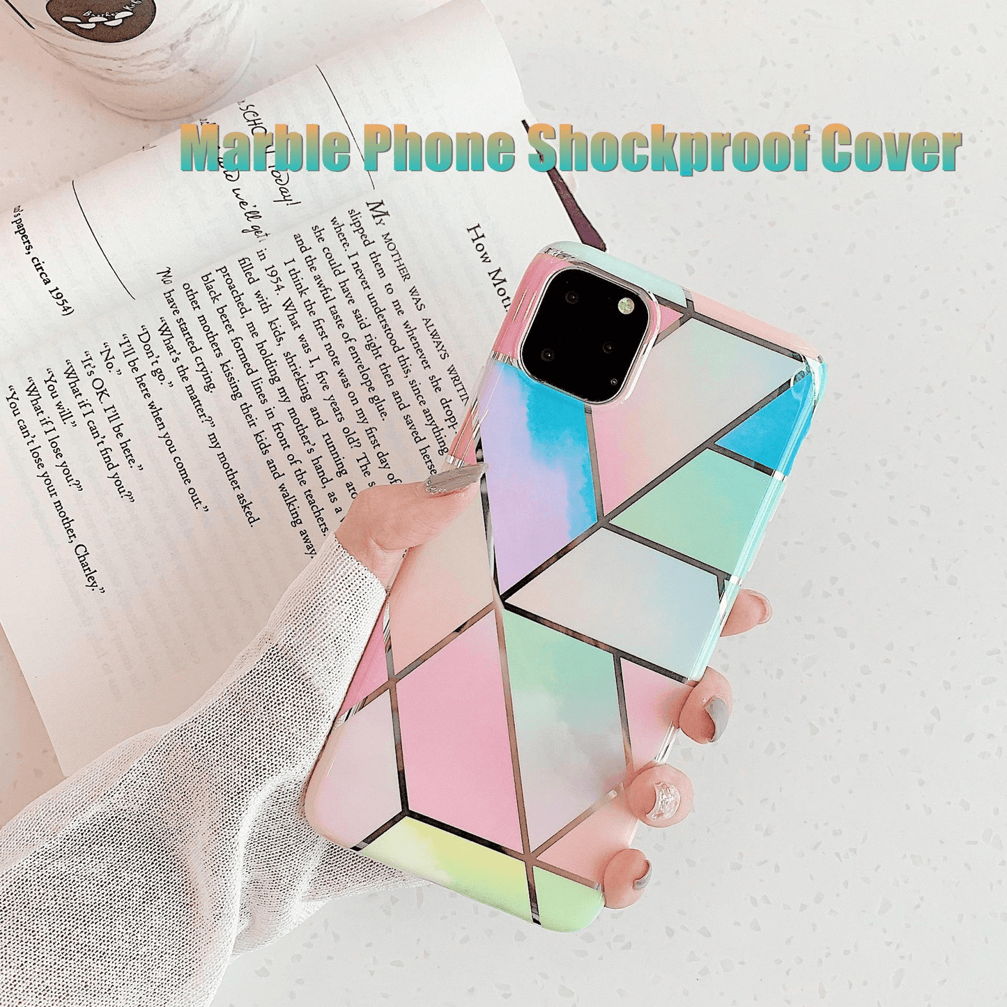 Rainbow Case for iPhone 14 13 12 11 Pro Max XR XS Marble Phone Shockproof Cover Silicone - For iphone XS Max