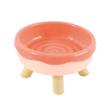 Cat Food Water Bowl Non Slip Raised Pet Feeding Dish Elevated Feeder Cats - Pink