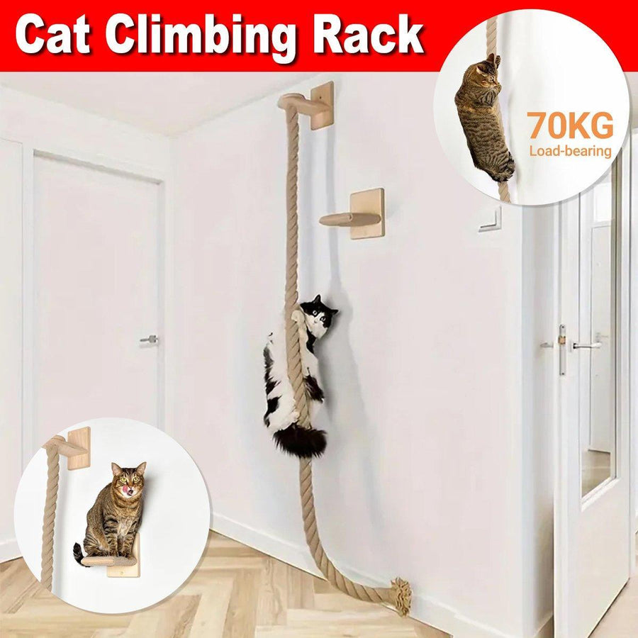 Cat Climbing Frame Rope Leash Jumping Platform for Cats Interactive Play Set