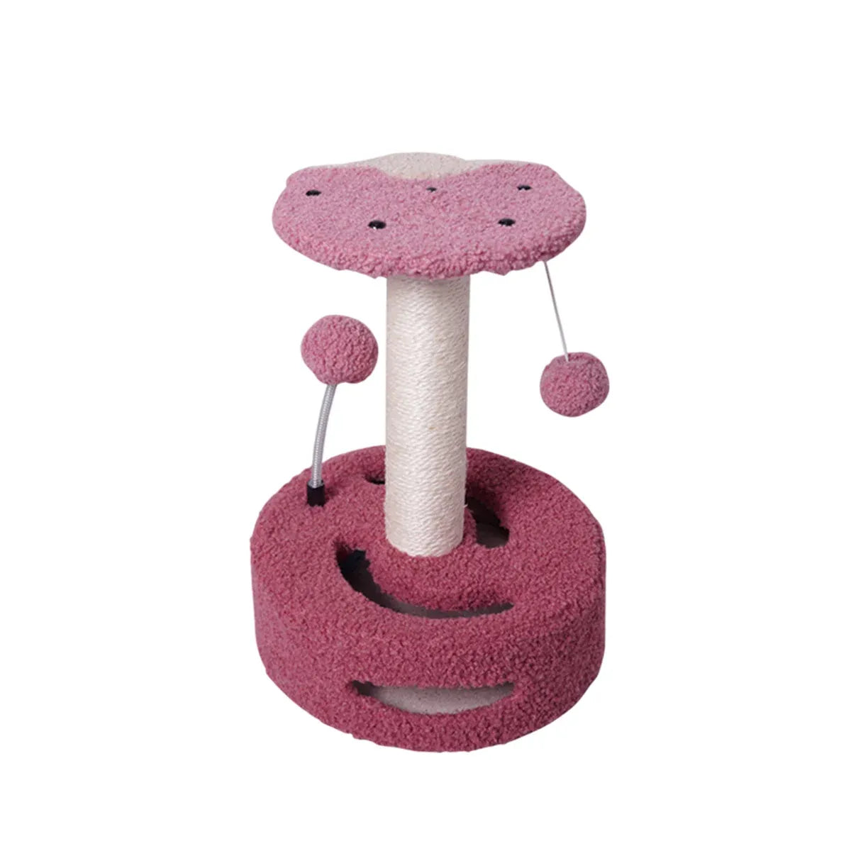 Cat Climbing Toy Small Jump Platform with Claw Scratching Board for Kittens Play - Pink