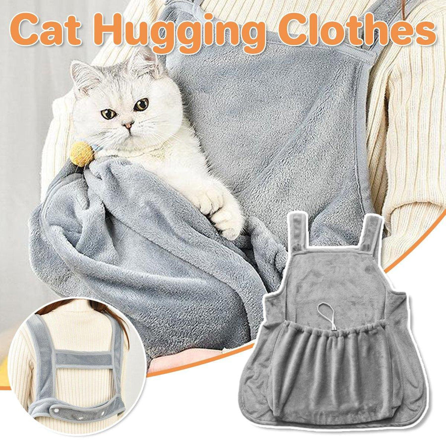 Non-stick Hair Cat Apron Kangaroo Style Pet Grooming Bib No-Hole Design