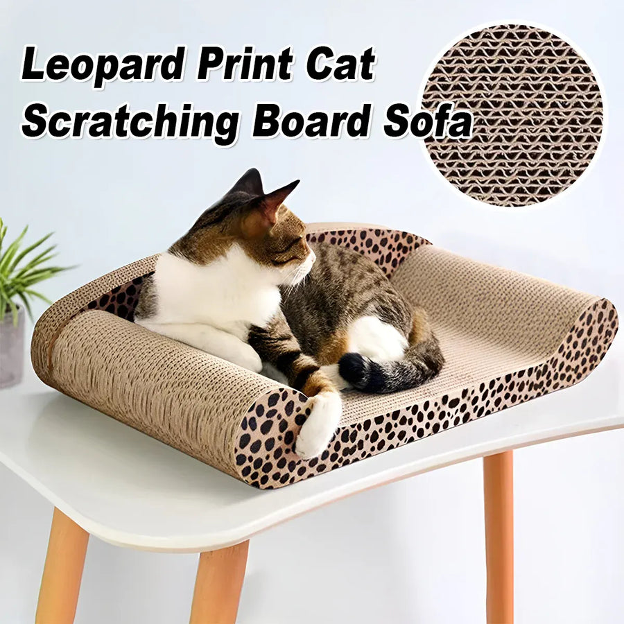 Leopard Print Cat Scratcher Board Durable Cardboard Surface for Claw Sharpening