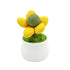 Catnip Ball Cat Chew Toy Cute Flower Pot Shaped Interactive Play Teeth Cleaning - Yellow