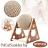 Wooden Cat Scratcher Toy with Rotating Sisal Ball Scratch Post Triangle Frame