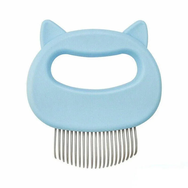 Pet Grooming Massage Comb Cat Dog Hair Removal Brush Detangler Massager Tool - Blue