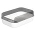 Litter Tray Box with Splash Guard and Wide Opening for Cats Open Top Design - White