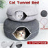 Felt Cat Tunnel Bed Donut Cave Nest for Kittens and Small Pets 50x30cm - Dark Grey