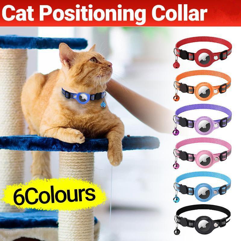 Reflective Pet Collar with Holder for AirTag Tracker – Anti-Lost Cat Dog Tag - Blue