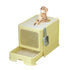 Large Fully Enclosed Cat Litter Box Cat Toilet Pet Litter Tray Odor Control - Yellow