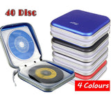 40-Disc CD DVD Wallet Case Portable Car Storage Holder Sleeve Carry Pouch - Blue