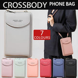 Women Pouch Bag Mobile Phone Bag Pu Leather Crossbody Purse Wallet Shoulder Bag - Navy