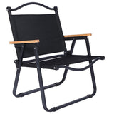 Portable Outdoor Folding Chair Light Aluminum Alloy Stool for Camping Picnic - Black